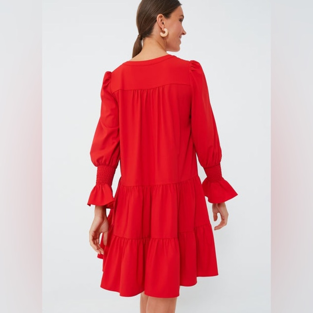Pomander Place Red Tiered V-Neck Dress - Picture 3 of 12